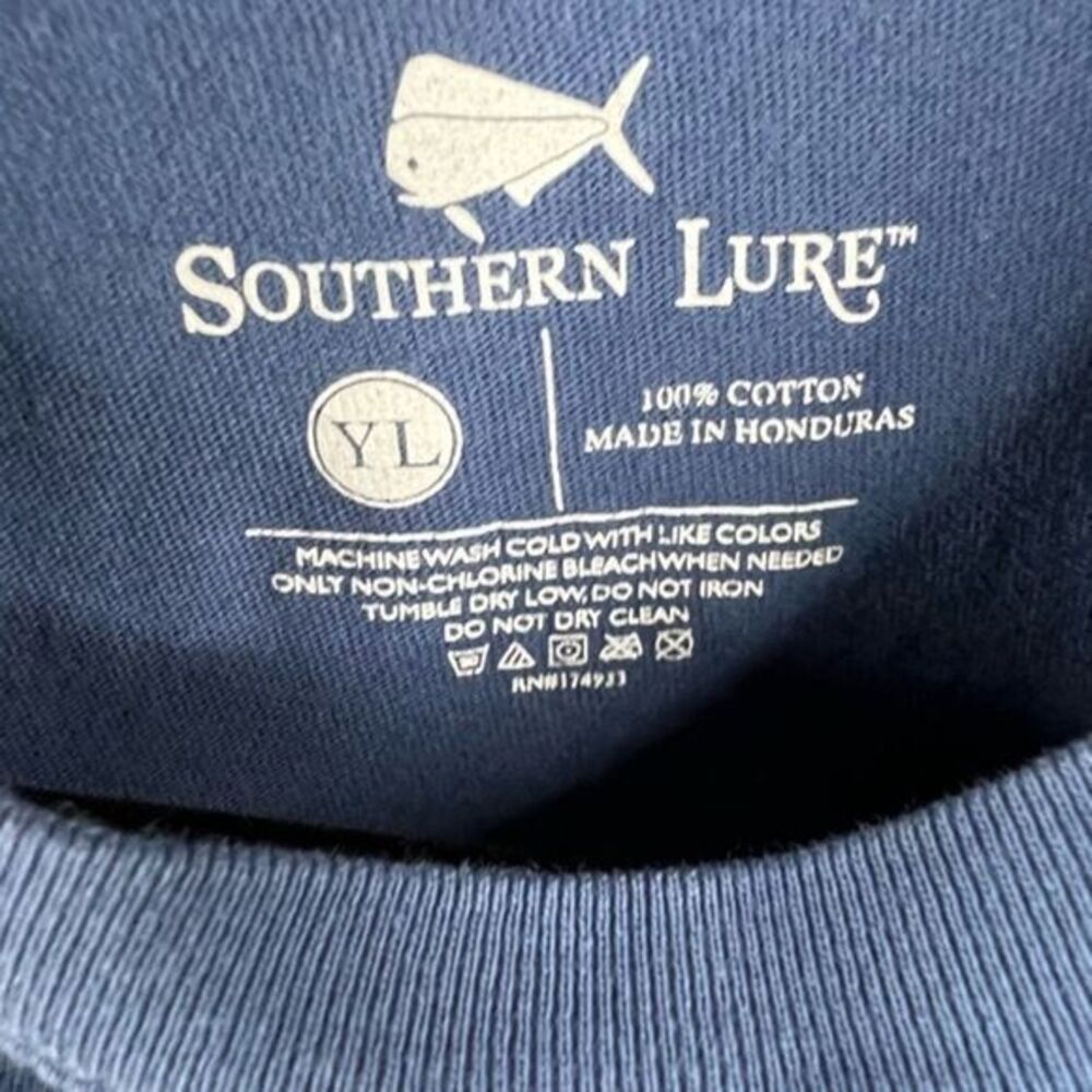 Southern Lure‎ short sleeve boys large graphic blue T-shirt pocket logo cotton - Picture 4 of 5